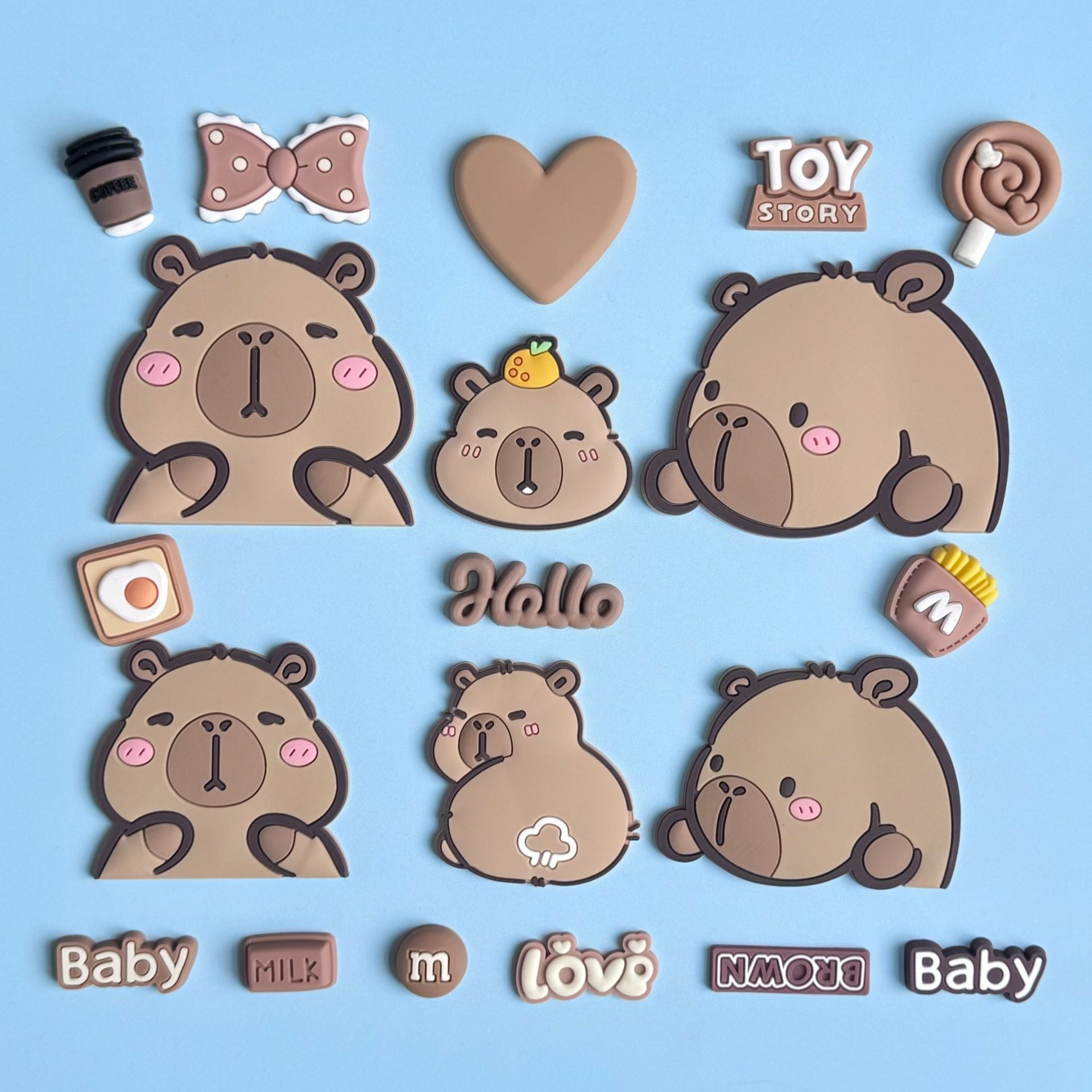 PVC soft rubber decoration handmade DIY accessories cute capybara kappibala mobile phone ipad shell jewelry refrigerator magnets