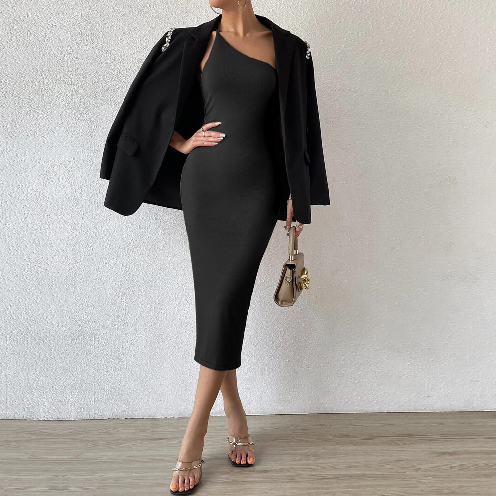 Sleeveless Asymmetrical Backless Midi Dress Sexy Fit Elegant Design Comfortable Fabric Perfect for Parties or Evening