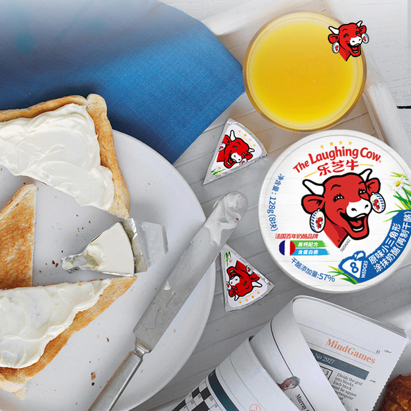 Lezhi Niu Xiaotiao Imported Cheese Cheese Cheese Block Kidsren's Nutritional Breakfast Bread Spread Ready-To-Eat 128g*3