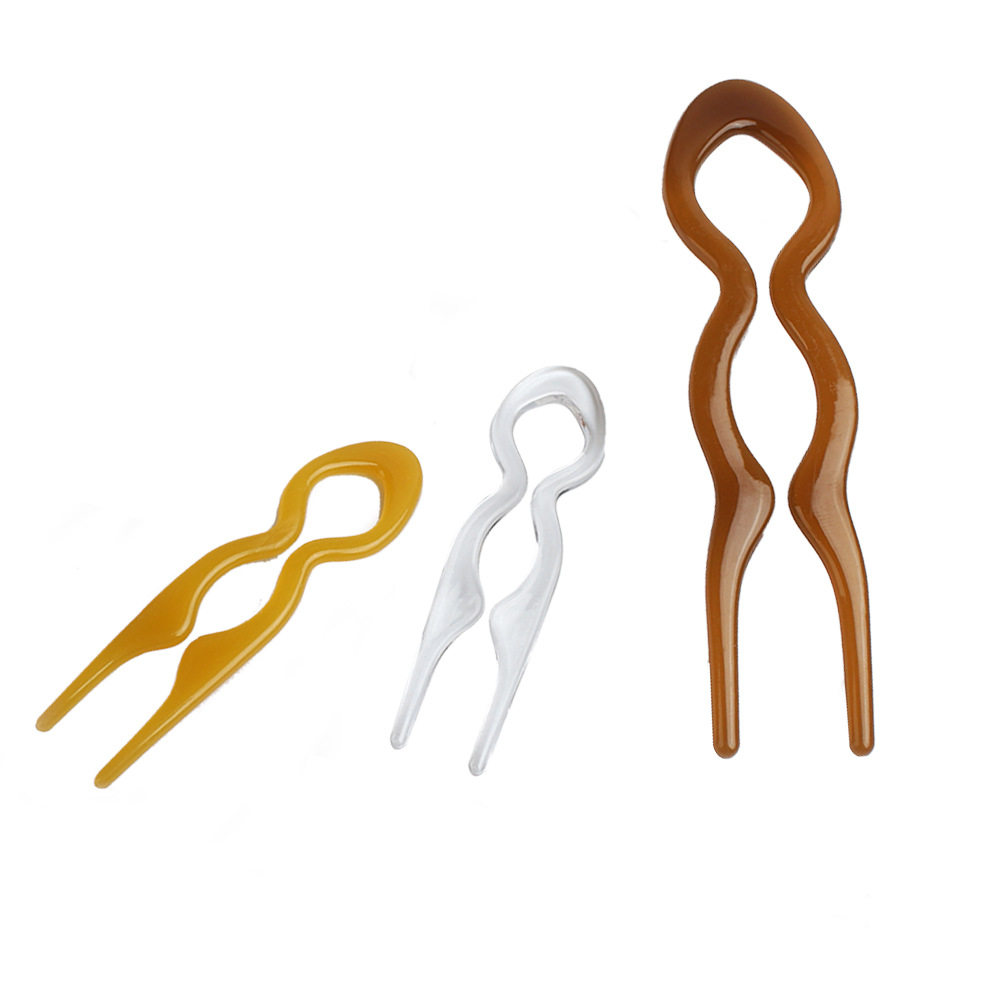 Ins Simple U-shaped Hairpin Women's High-end Feeling Ball Head Disc Hair Headwear 2024 New Style Bright Face Hairpin Elegant Hair Accessories