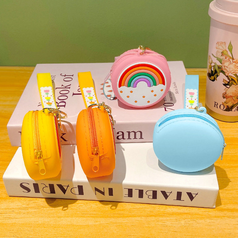 Rainbow Silicone Coin Purse Source Manufacturer Cartoon Creative Key Headphone Bag Toy Gift Cute Mini Bag