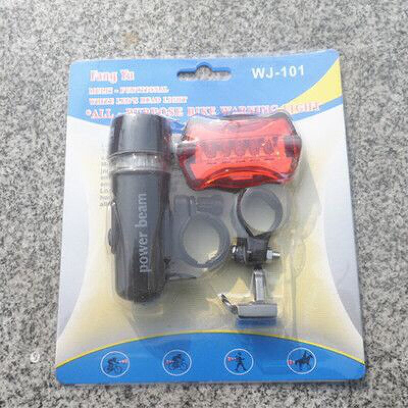 bicycle lights, bicycle front and rear lights, bicycle front and rear lights, 5LED front lights, black plus butterfly tail lights, set lights