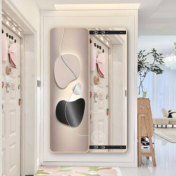 Full-Length Mirror, Hidden Sliding Mirror, Home Bedroom, Closable Mirror, Cream Style Ultra-Thin Invisible Dressing Mirror