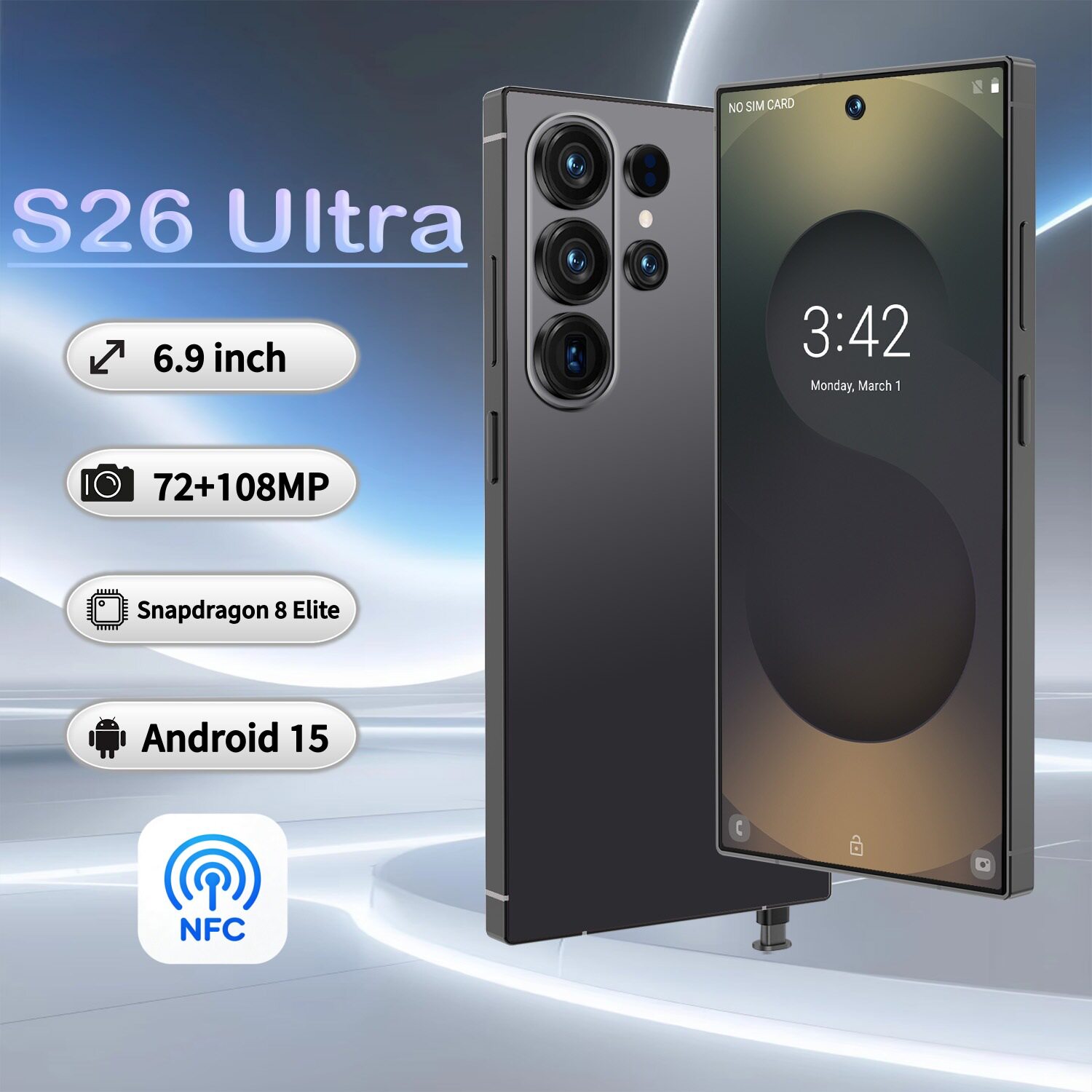 NFC CUGO跨境智能手机S26Ultra一体机NFC功能安卓手机真4G 6.75寸