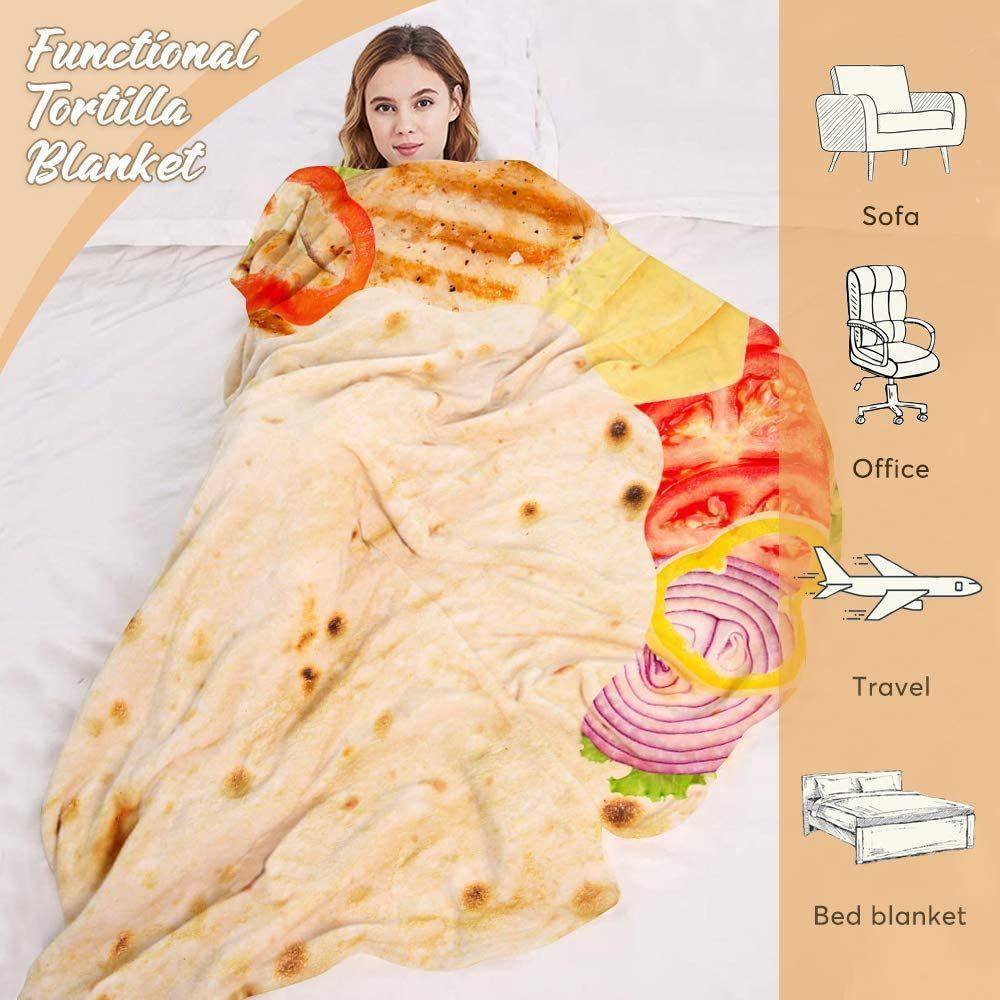 Creative round Mexican pancake hand-held pancake pancake pancake pizza office lunch break nap flannel blanket