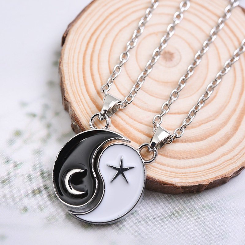 欧美饰品 BEST FRIENDS心型方块吊坠 闺蜜吊坠心形项链