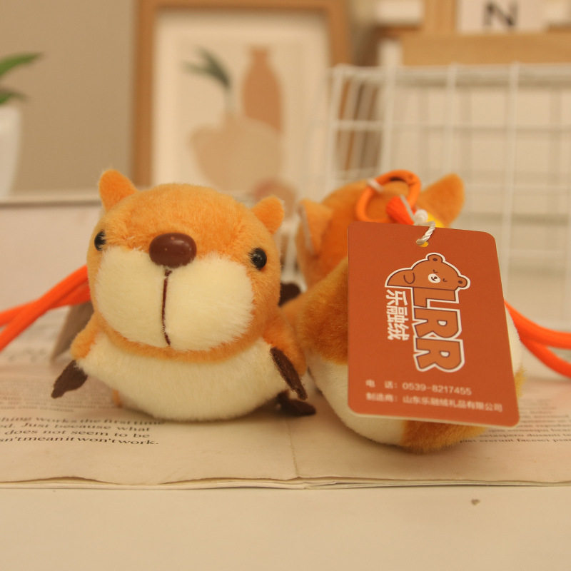 Internet Popular Cute Big Tail Squirrel Pendant Plush Toy Doll Cartoon Bag Pendant Keychain Doll