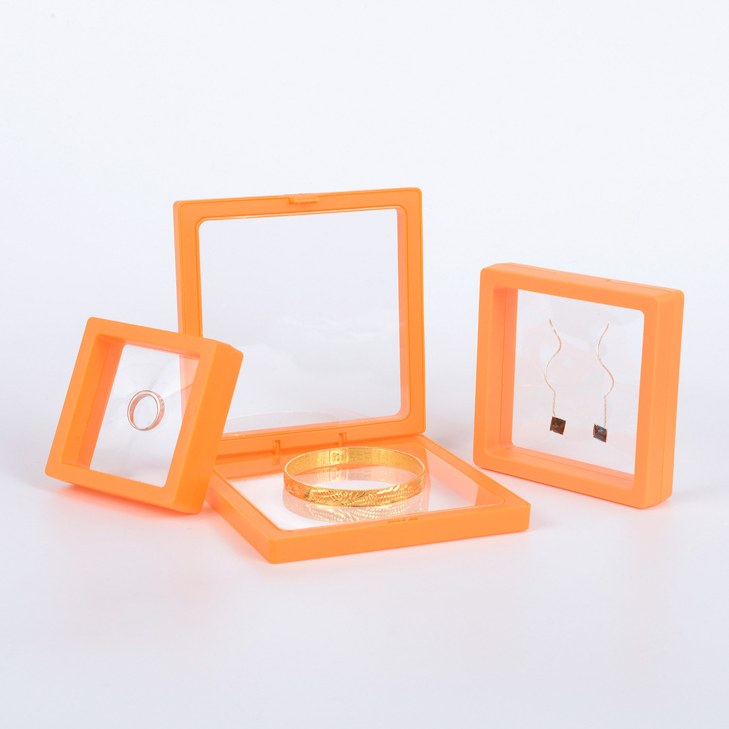 Colorful Transparent Pe Suspended Film Box in Stock Jewelry Badge Jewelry Display Packaging Box