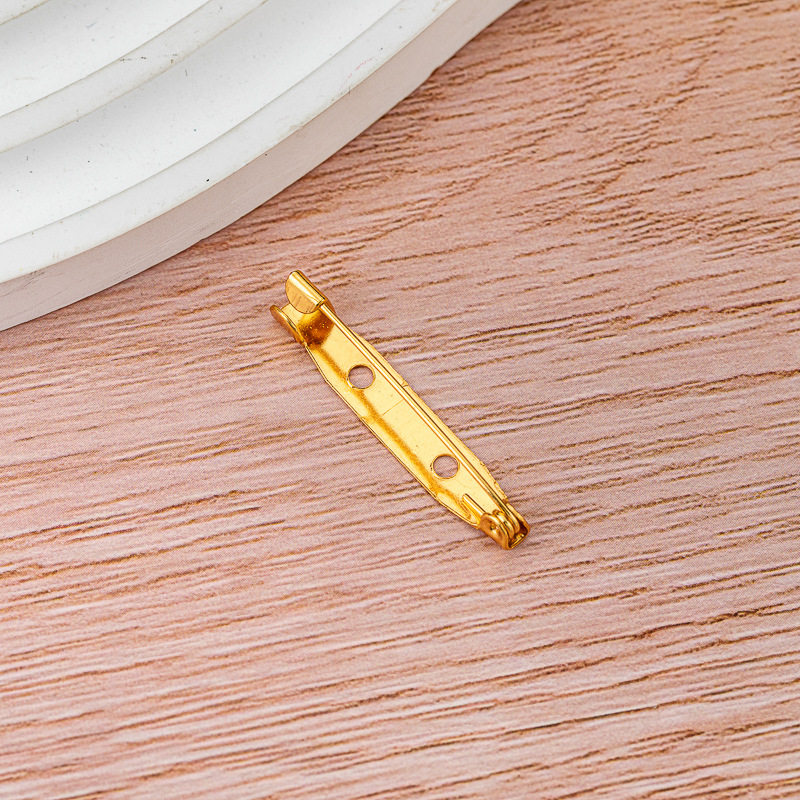 厂家批发金属电镀有孔别针铁质简针徽章领花保险胸针DIY饰品配件