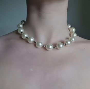 European and American Cross-border Jewelry Light Luxury Style Imitation Pearl Large Round Bead Necklace Fashion Short Choker Punk Collar