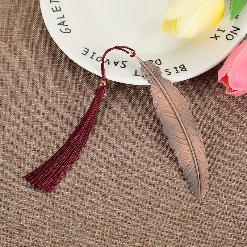 Brass Metal Feather Bookmark Tsinghua University Souvenir Peking University Children's Prizes Inspirational Customization