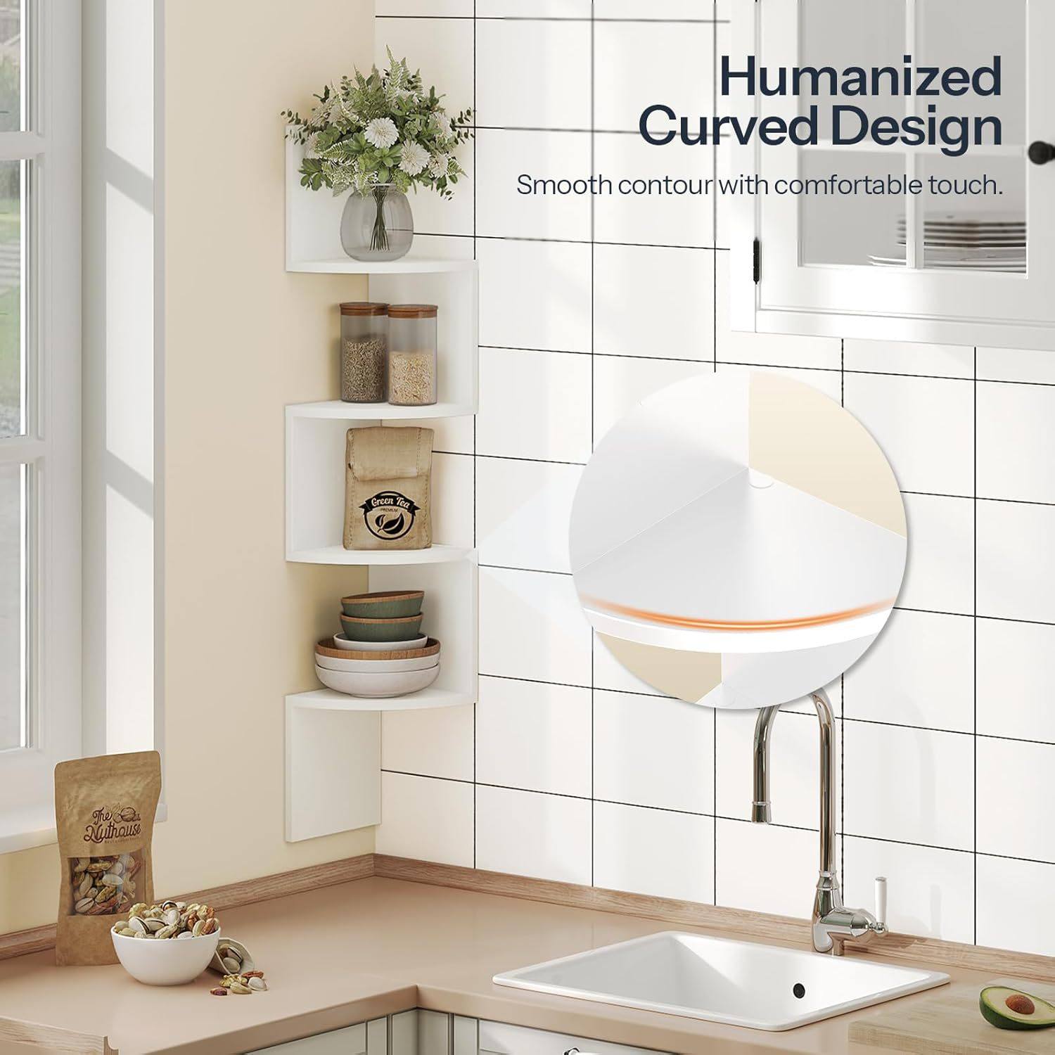 Corner Storage Rack Corner Moisture-Proof Punch-Free Wall Bedroom Wall Corner Bookshelf Kitchen Triangle Cabinet Storage Rack