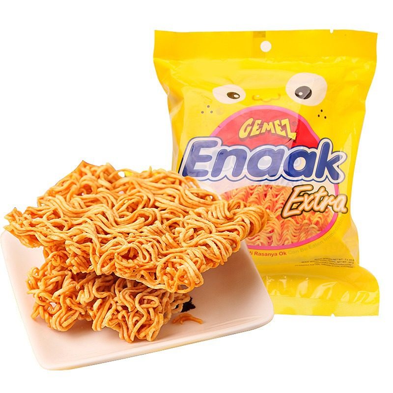 Indonesia Imported Internet Celebrity Chicken Crispy Noodles 28/30g Gemez Enaak Crispy Noodles Dry Noodles Wholesale and Retail