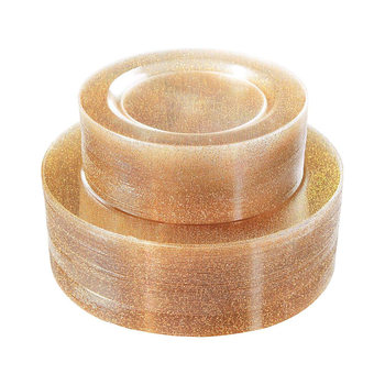 Foreign trade wholesale Amazon TEMU Xiyin disposable flash gold plate suit contains cup knife fork spoon