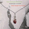 Bat Shape Blood Drop Heart Pendant Necklace Unique Bohemian Style Retro Gift Creative Gift