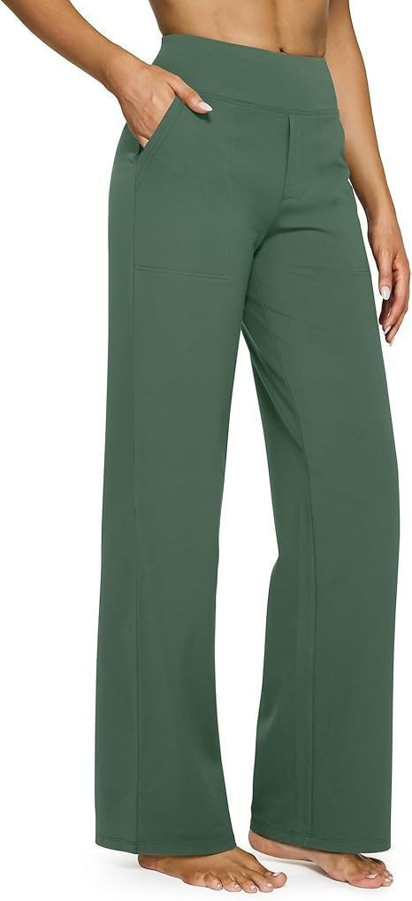 High Waisted Loose Fit Straight Leg Pants Solid Color Pocket Design Casual Style Autumn Collection Wholesale