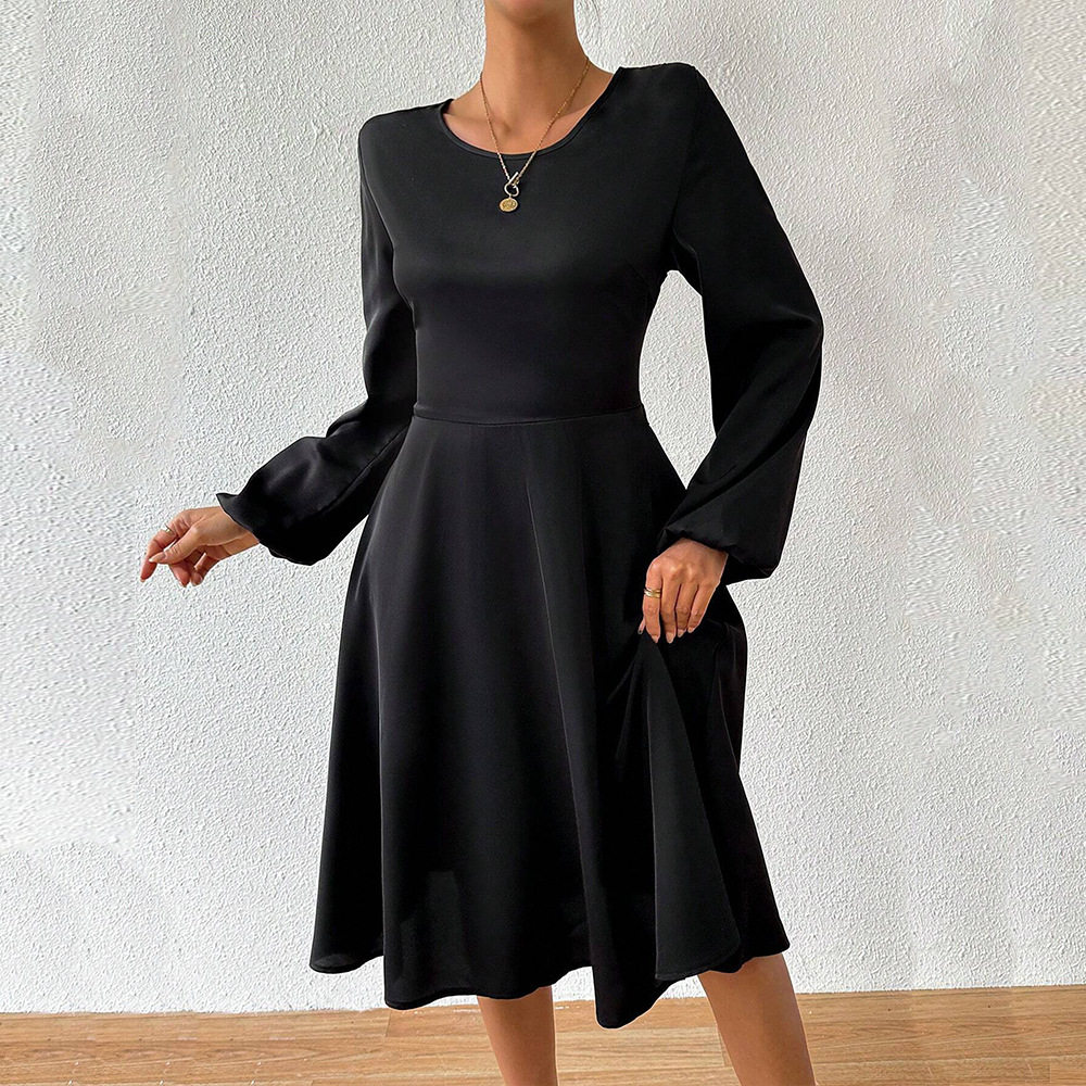 Elegant Womens Dress Minimalist Design Unique Backless Style Mid Length Perfect for Autumn and Winter Wholesale