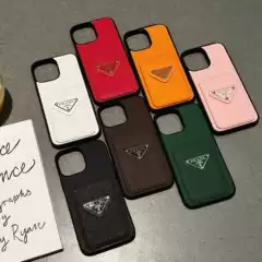 Suitable for Apple iPhone 16 Pro Max Phone Case, iPhone 17 Triangle Logo Card Holder Phone Case, 14 Card Slot Case