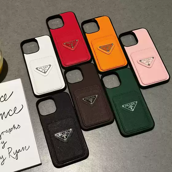 Suitable for Apple iPhone 16 Pro Max Phone Case, iPhone 17 Triangle Logo Card Holder Phone Case, 14 Card Slot Case