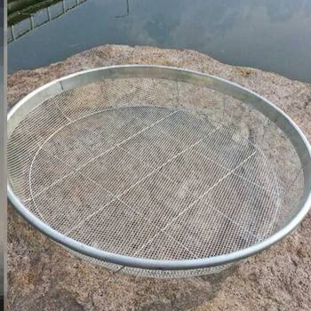 Fish Drying Rack for Home Use, Round Fish Drying Sieve with Sand and Iron Mesh