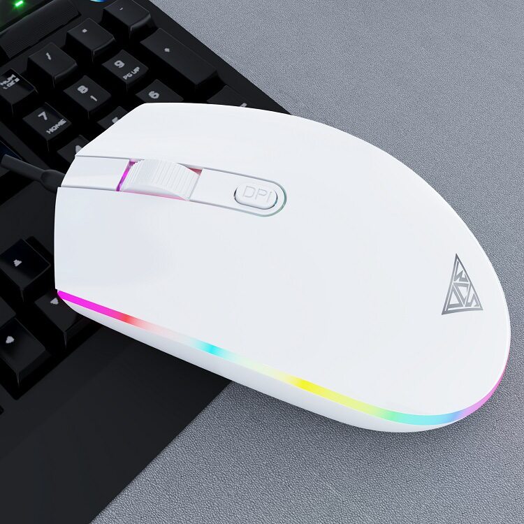 竞帝M3鼠标批发有线电脑配件电竞游戏静音女生发光吃鸡跨境亚马逊
