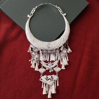 New Silver Jewelry Collar Miao Headdress Silver Hat Ethnic Stage Performance Adults and Children Wear Silver Jewelry Collar