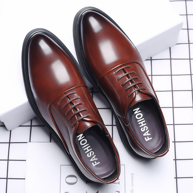 Multi-style leather shoes, men's casual shoes, large size business formal shoes, pointed toe lace-up wedding shoes