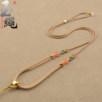 Natural South Red Agate Necklace Rope Emerald Jade Gold Pendant Rope High Cargo Rope Neck Rope Buddha Brand Beeswax Pendant Rope