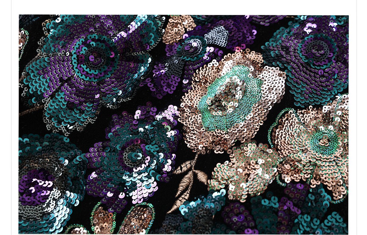 Áo khoác nữ thêu hoa đính sequin dáng ngắn cổ chữ V — Iris tím (giao hàng trong 7 ngày), Iris tím (phát hành cùng ngày)