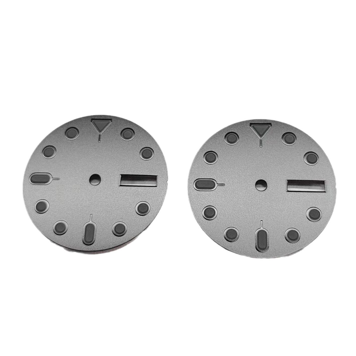 Watch accessories literal double calendar sun pattern dial green luminous suitable for NH36/4R movement