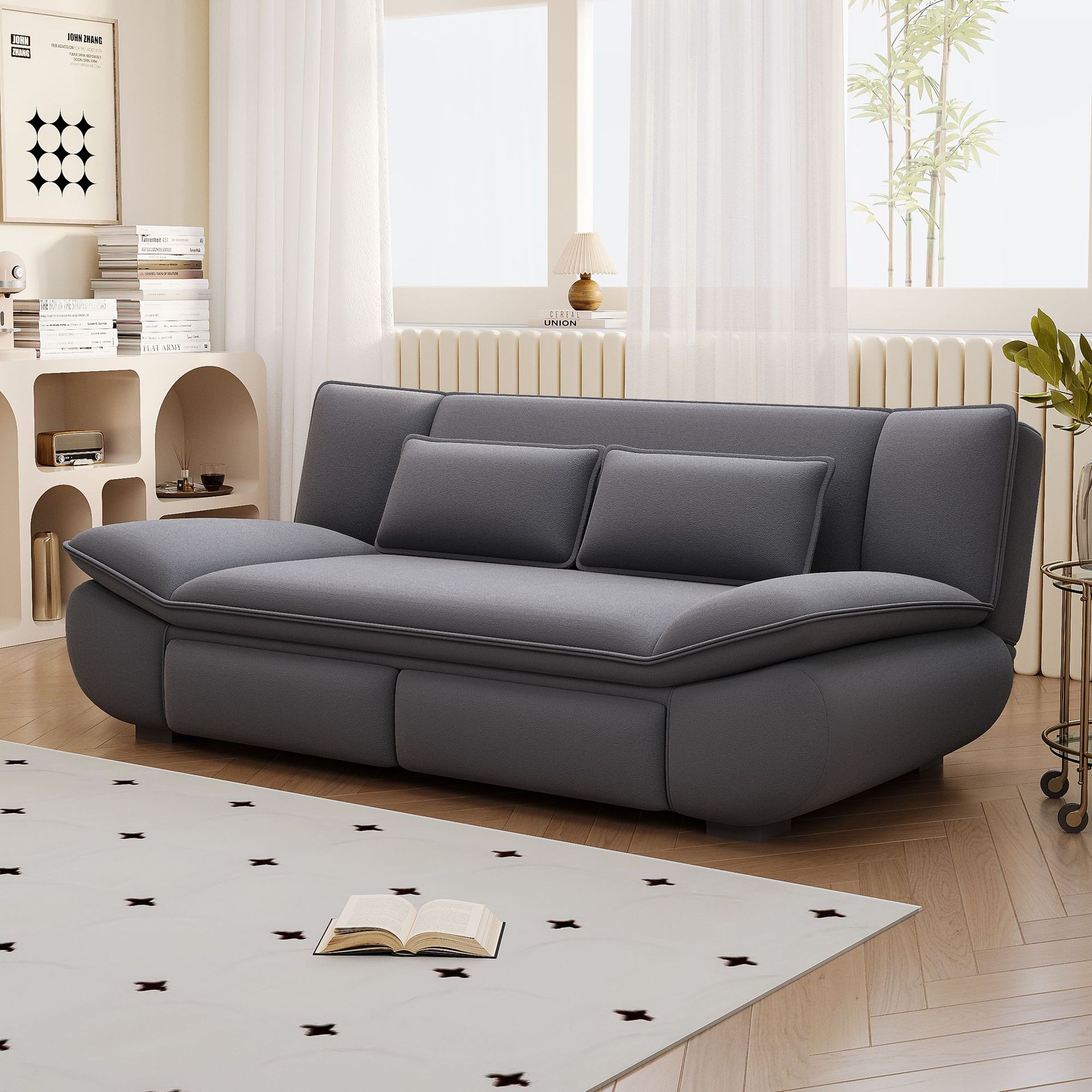 帆船沙发床牛奶绒多功能可折叠可储物两用小户型客厅网红意式沙发