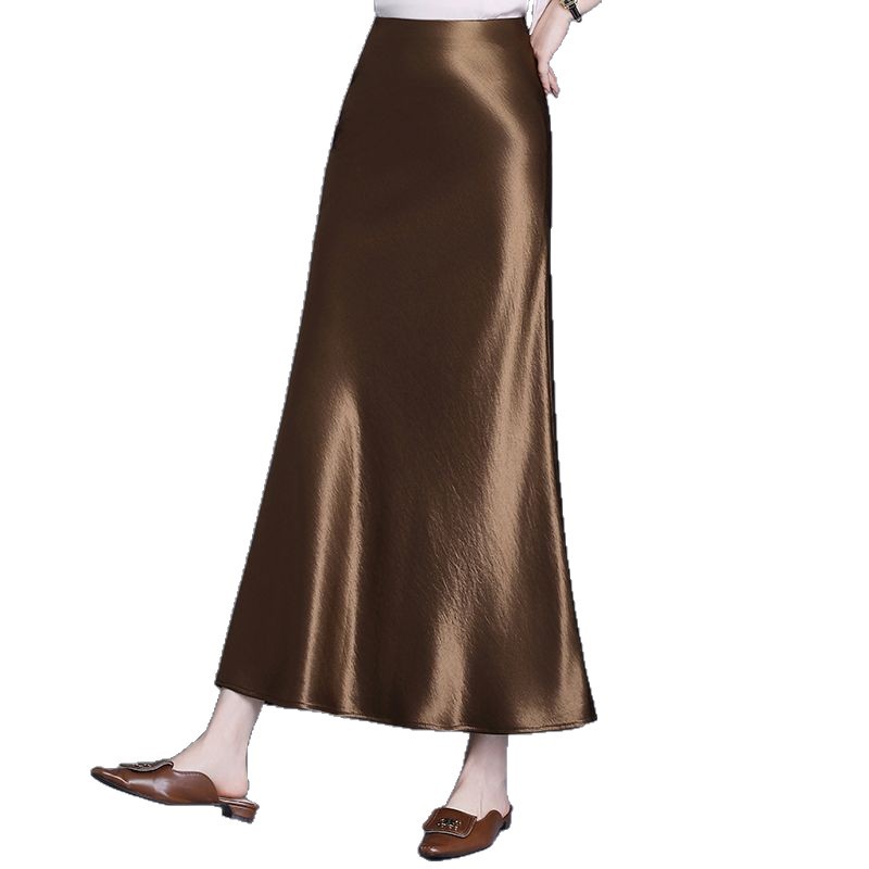 Satin Mermaid Skirt High Waist Slim Fit Mid Length Bodycon Style Summer Fashion for Women Wholesale Available