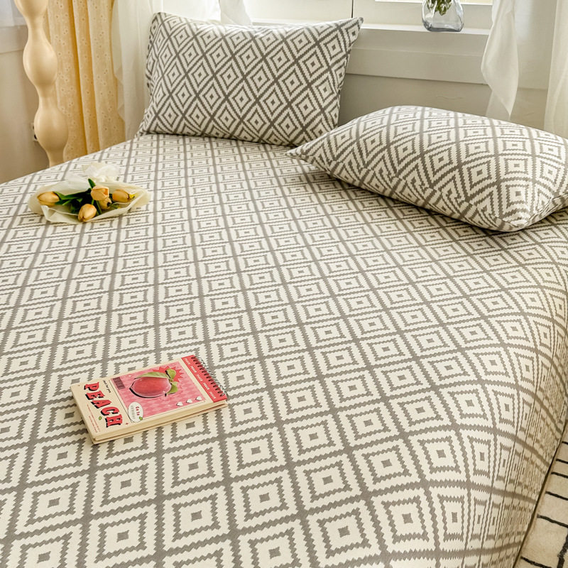 プリントグリッド[純綿の古い粗い布、快適で通気性のある]