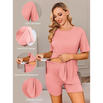 2026 Cross-Border New European and American Ladies Maternity Pajamas Set 2-Piece Set (Short-Sleeved Cross-Border Dropshipping