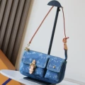 Denim blue cargo mahjong bag