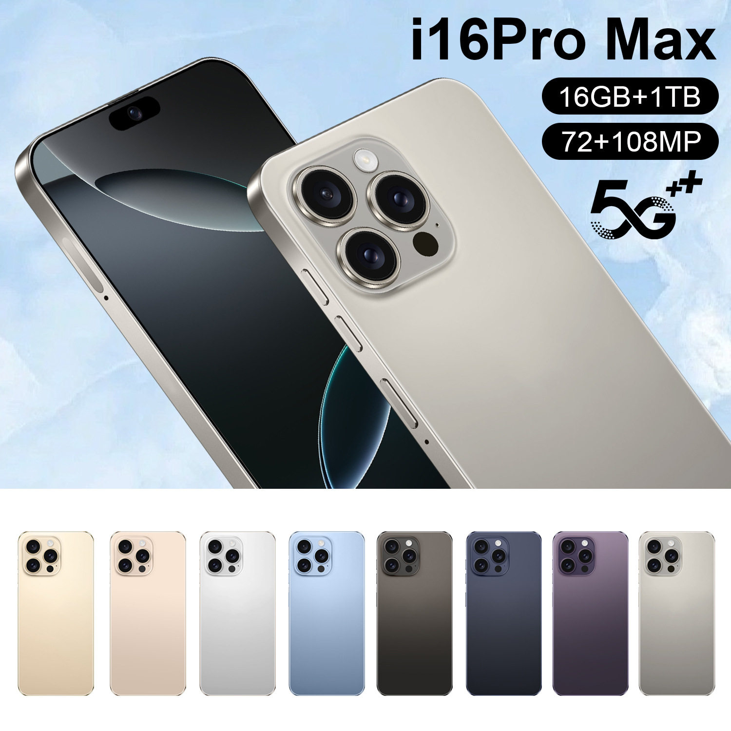 跨境手机i16Pro Max 安卓14灵动岛7.3寸大屏外贸热销新款智能手机