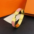 No. 17 wide version 12mm gold + pink bracelet with logo h