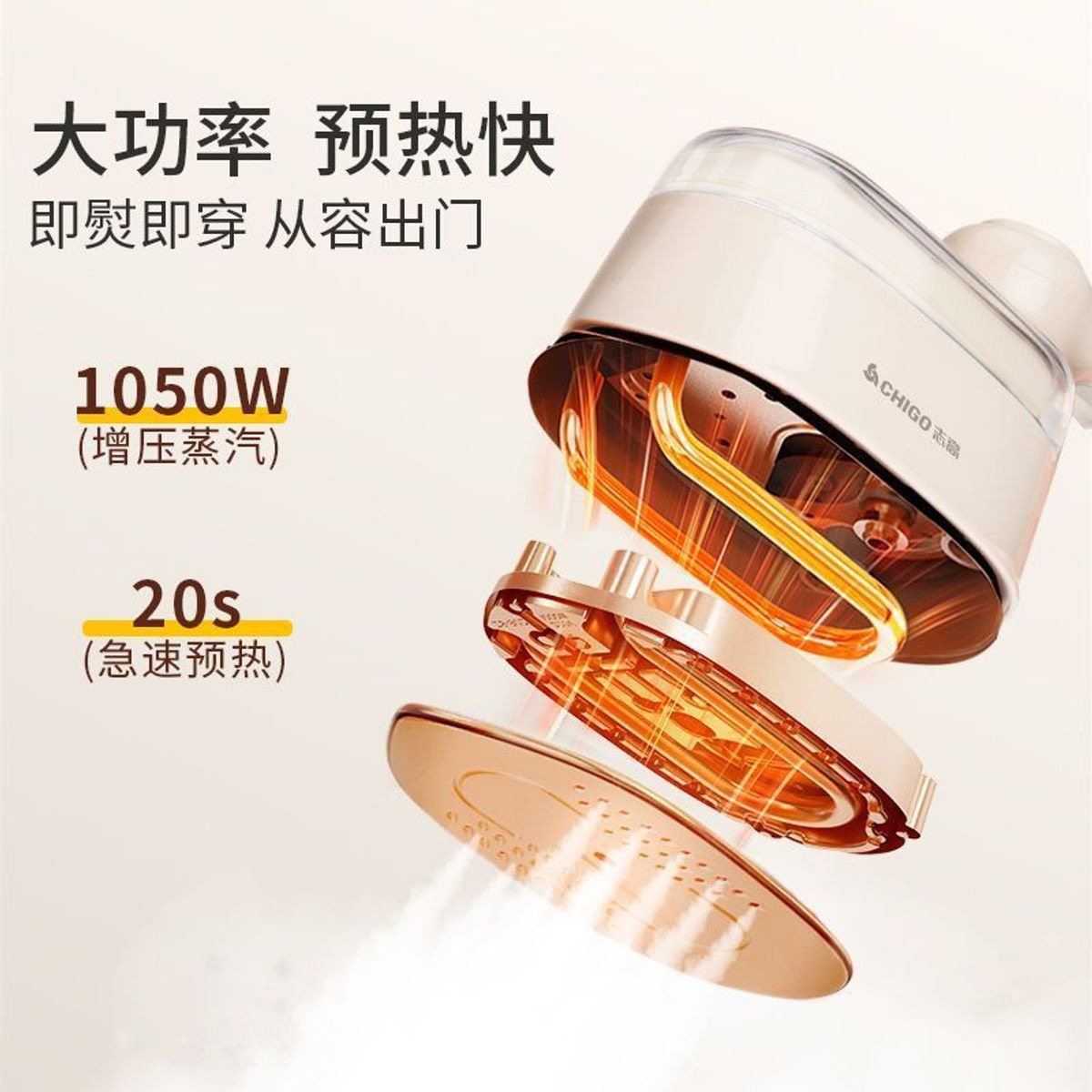 志高蒸汽挂烫机熨烫机家用手持小型迷你出差旅行便携拼豆电熨斗