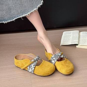 2025 New Style Gentle Fairy Style Ballet Slippers French Retro Style Shallow Mouth Mary Jane Shoes Popular Slippers for Women