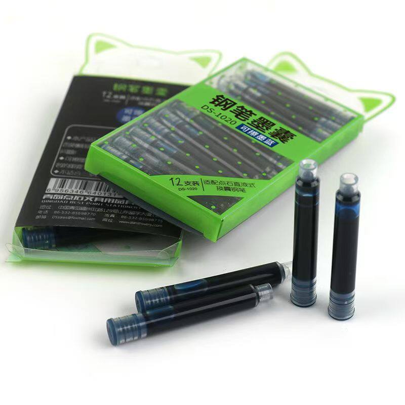 Dianshi 1020 Pen Universal Ink Bag 3.4 Caliber Primary School Students Special Erasable Blue Pen Ink Bag Black Wholesale