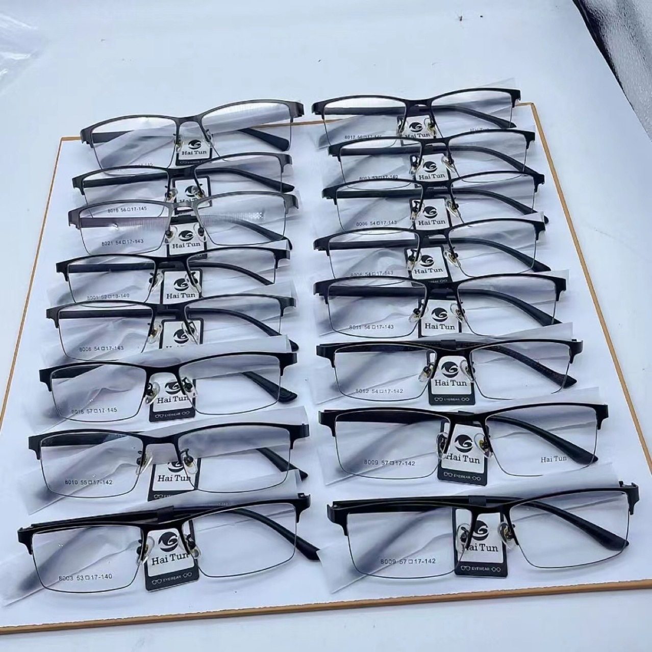 Men's Business Steel Leather Frame Plastic Steel Half Frame Brushed Frame Comfortable and Generous Can Be Equipped with Myopia Glasses Frame