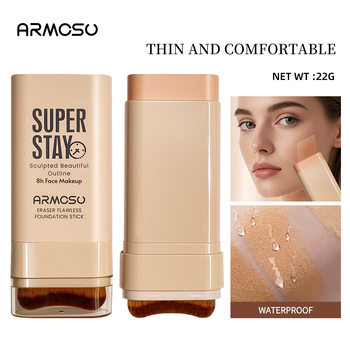 Armosu Cross-Border Double-Headed Eraser Flawless Foundation Stick Long-Lasting Non-Removing Makeup Concealer Oil Control Moisturizing Liquid Foundation Cream