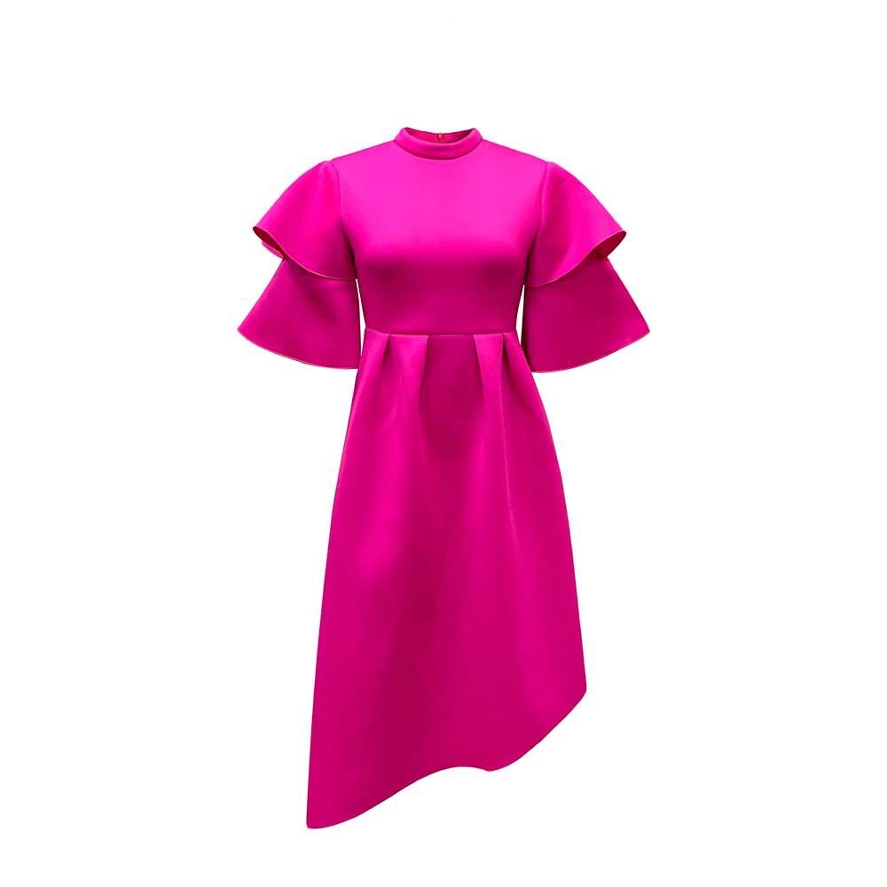 Plus Size Womens A Line Dress Solid Color Double High Neck Elegant Style Perfect for Evening Parties Wholesale