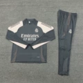 Dark gray 2425 real madrid long-sleeved half-pull suit