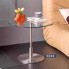 Nordic Stainless Steel Bedroom Side Table, Vintage Sofa Side Table, Simple Bedside Table with Wheels, Sofa Glass Corner Table, Coffee Table