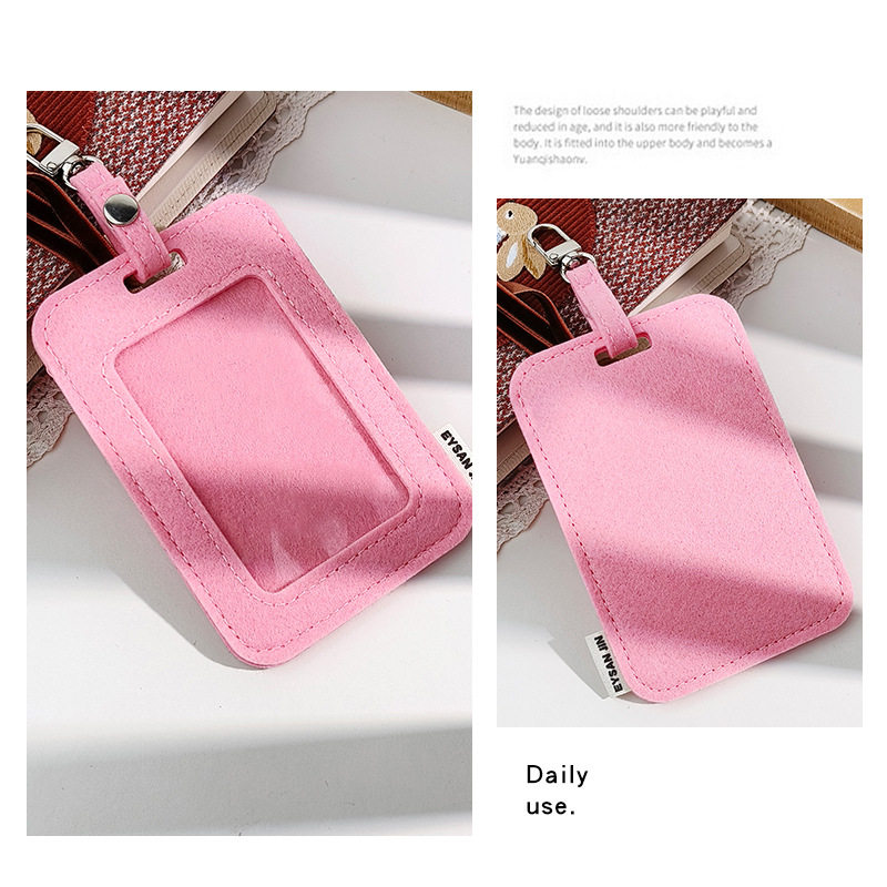 New felt card set work permit employee work card set card set factory card card card bag with lanyard direct wholesale