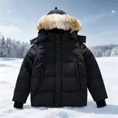 Wyndhaw Goose down Jacket 29 Styles Men's and Women's Parka with Hood and Wolf Fur Collar Thickened Coat