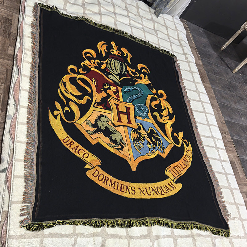 Hogworth Harry Potter Blue Magic Academy blanket thread blanket tapestry decorative blanket sofa blanket