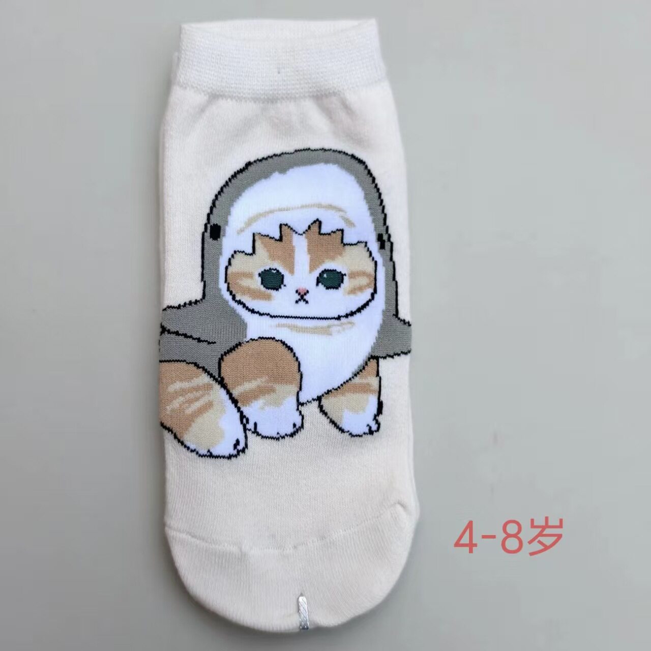 日单mofusand鲨鱼猫库存炸虾猫系列外贸出口女卡通棉袜短袜可爱袜