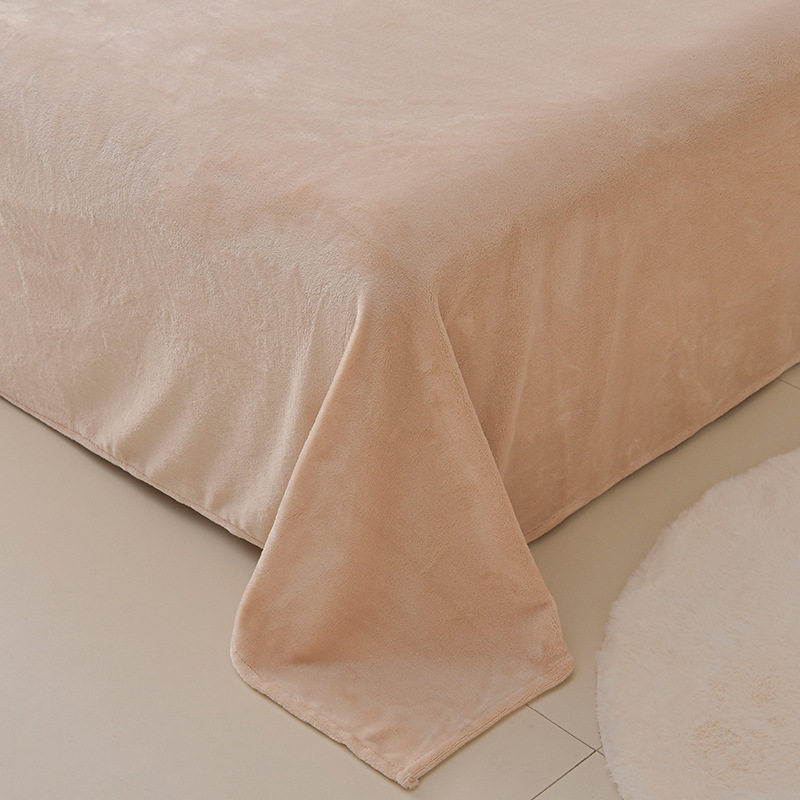 Thickened Milk Velvet Four-Piece Set, Simple Double-Sided Velvet Quilt Cover, Bed Bed Sheets, Double Home Winter Set, Four-Piece Set